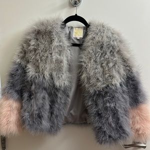 S furry multicolor jacket